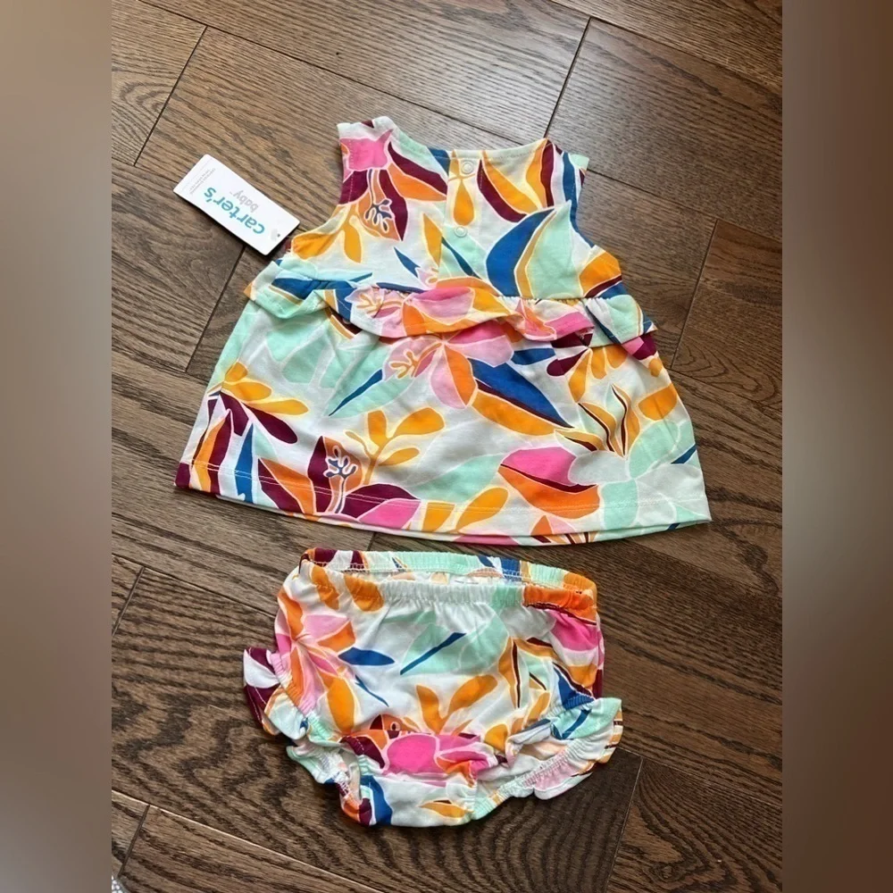 Carter’s shirt and bloomers set 6 months baby 3 pieces spring summer easter
